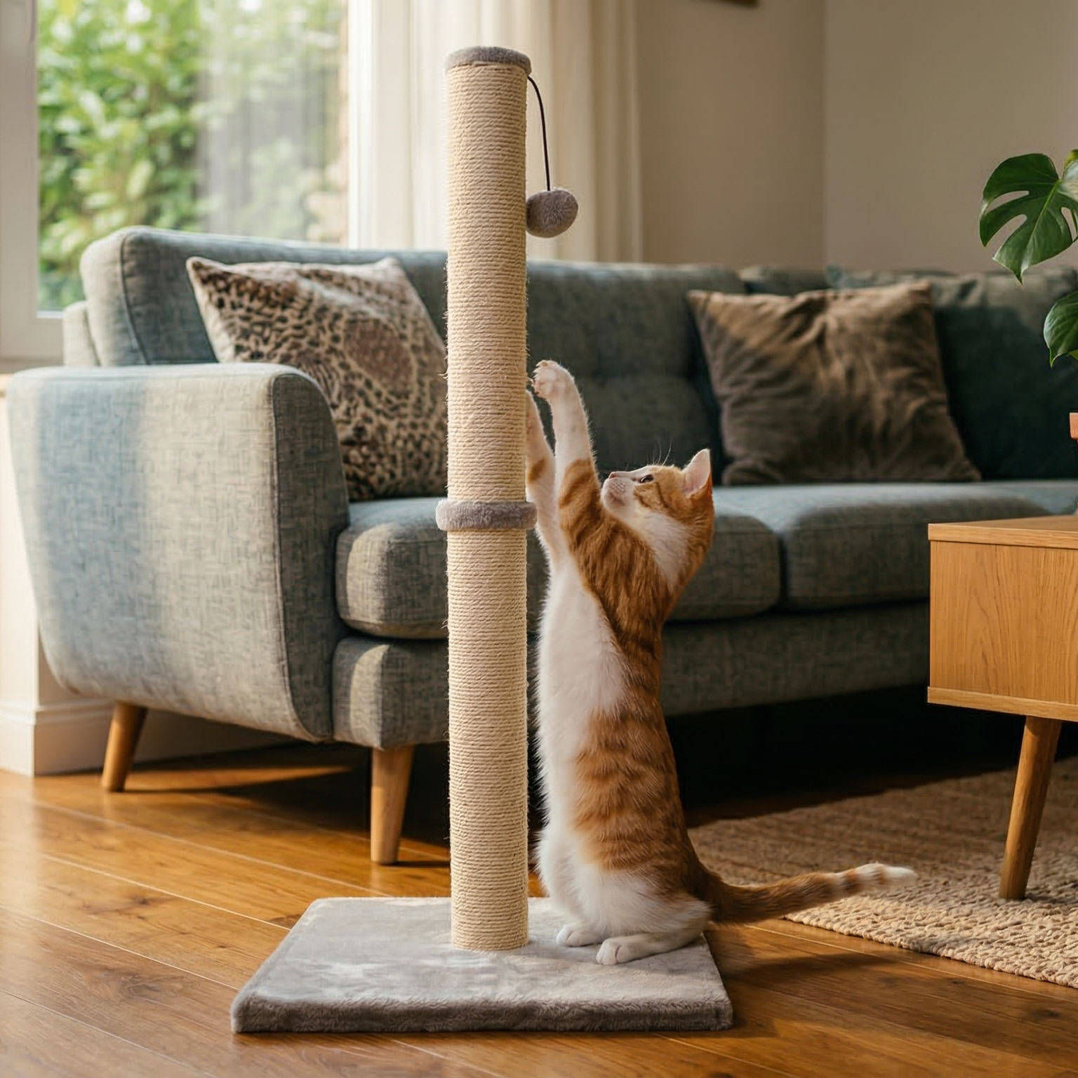 Griffoir à Chat Gaspard – Double Colonne en Sisal Naturel – Structure Verticale Stable